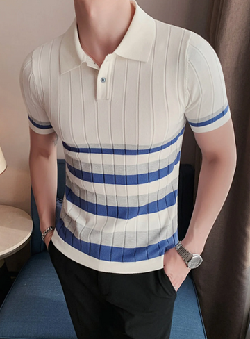 Ethan Casual Striped Polo Shirt