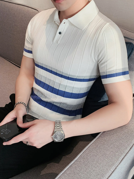 Ethan Casual Striped Polo Shirt